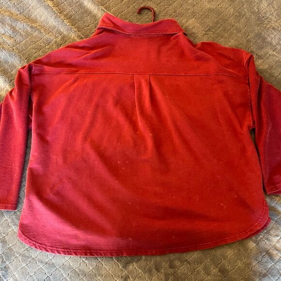 Red Button Down Sweater  - Picture 2 of 4